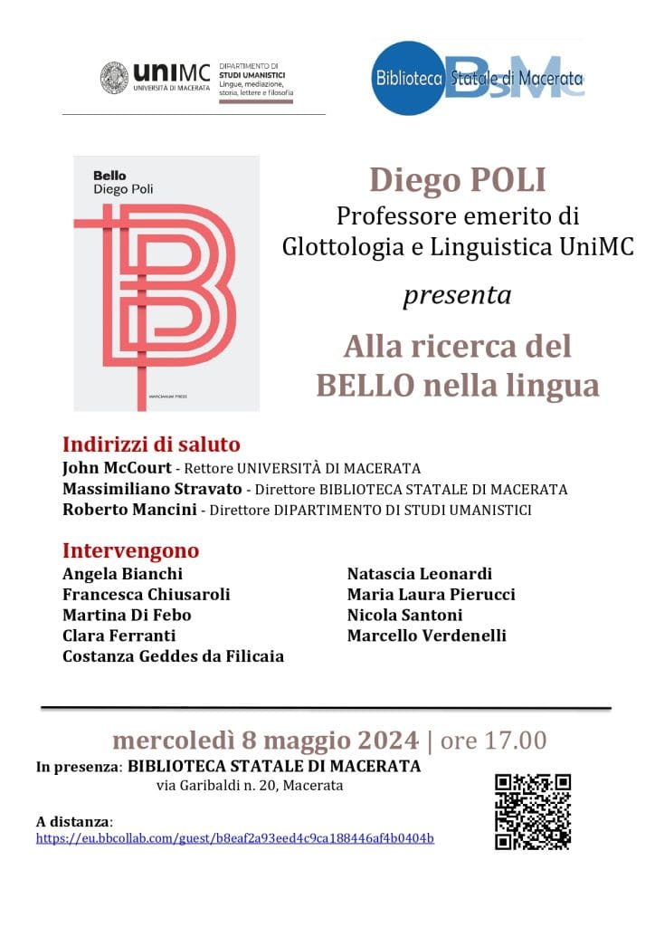 locandina evento alla ricerca del bello nella lingua