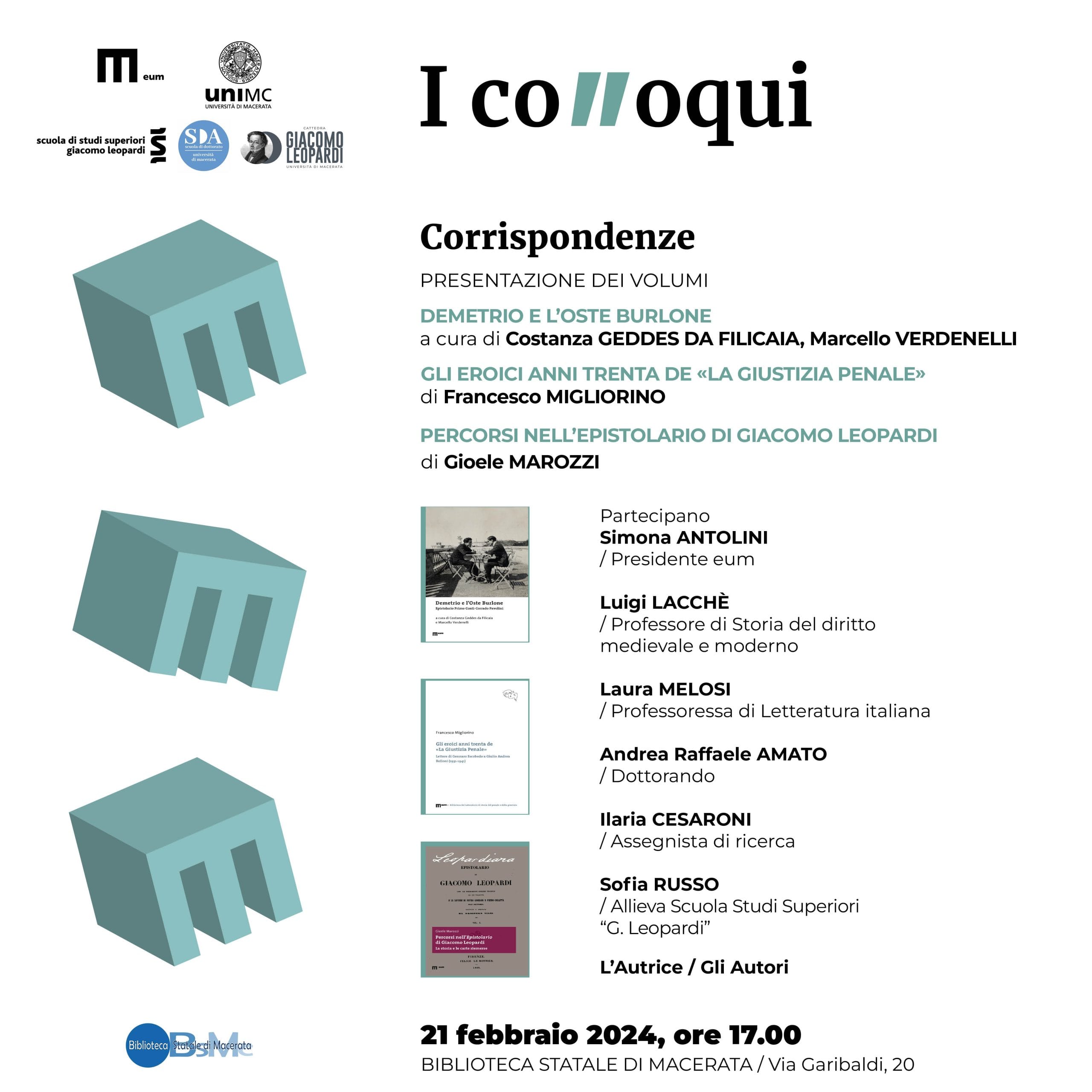 I colloqui eum. Corrispondenze