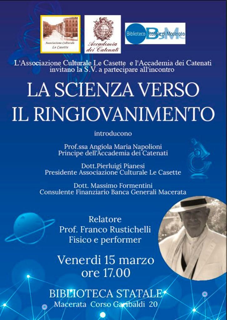 locandina evento la scienza verso il ringiovanimento