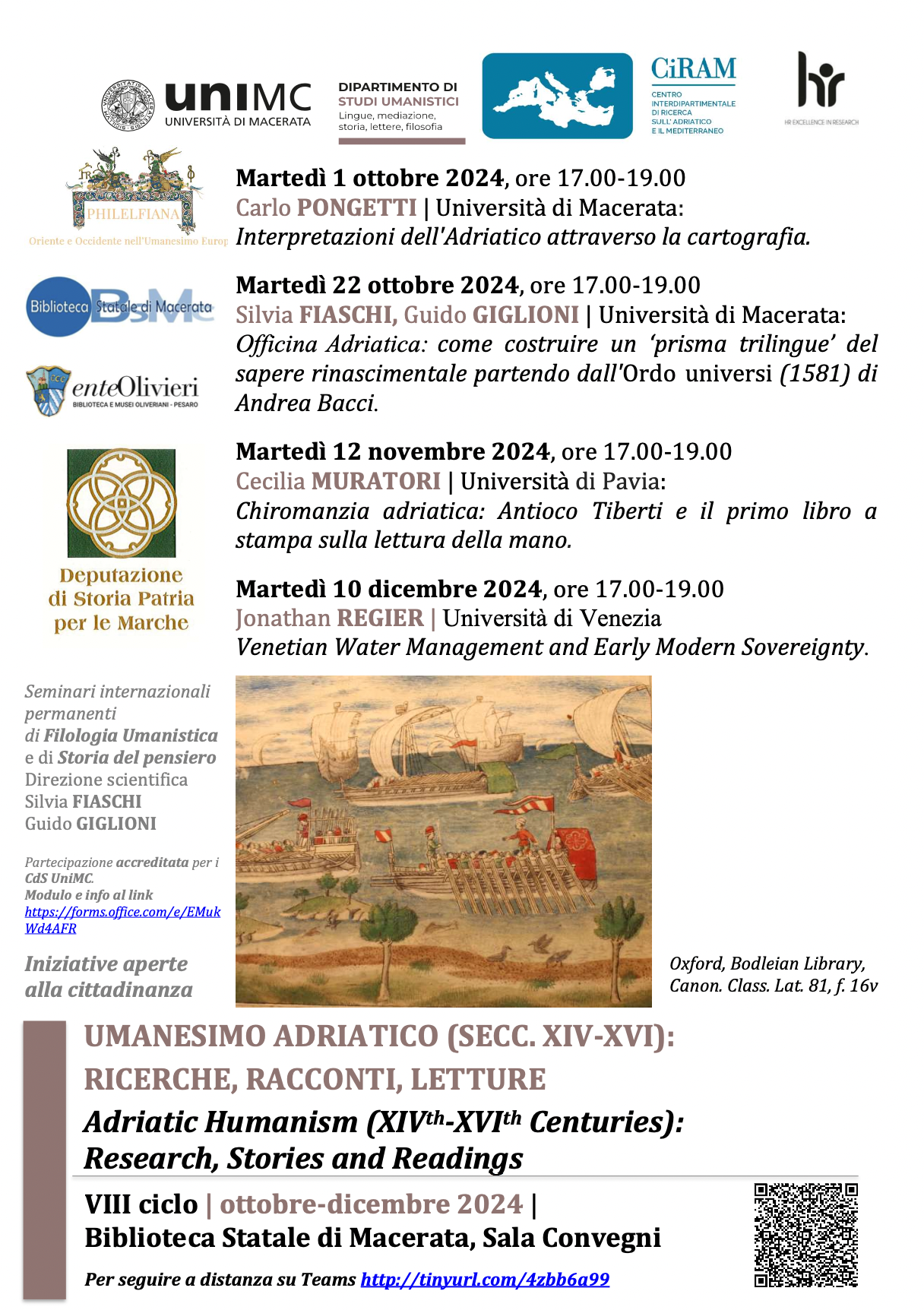 UMANESIMO ADRIATICO SECC.XIV-XVI RICERCHE, RACCONTI, LETTURE VIII ciclo di seminari internazionali di Filologia Umanistica e di Storia del pensiero