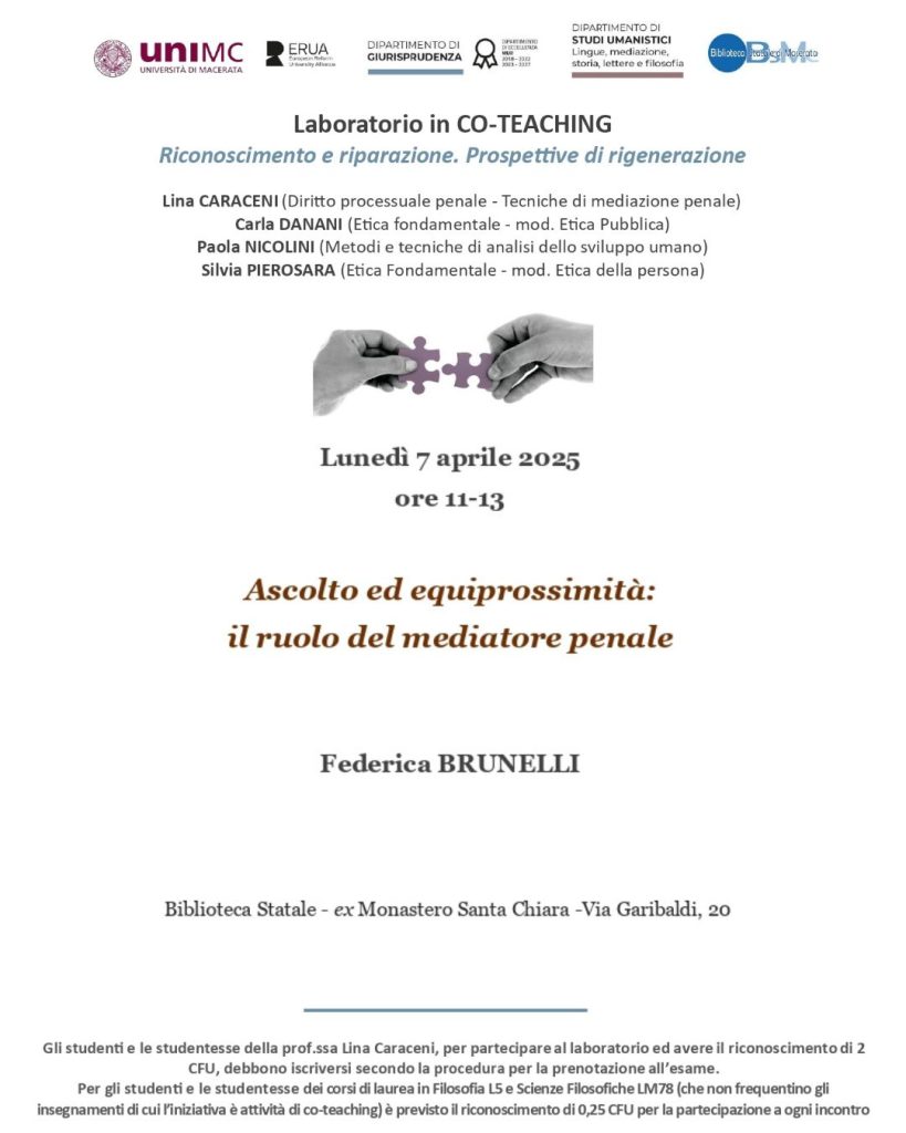 locandina evento riconoscimento e riparazione prospettive di rigenerazione