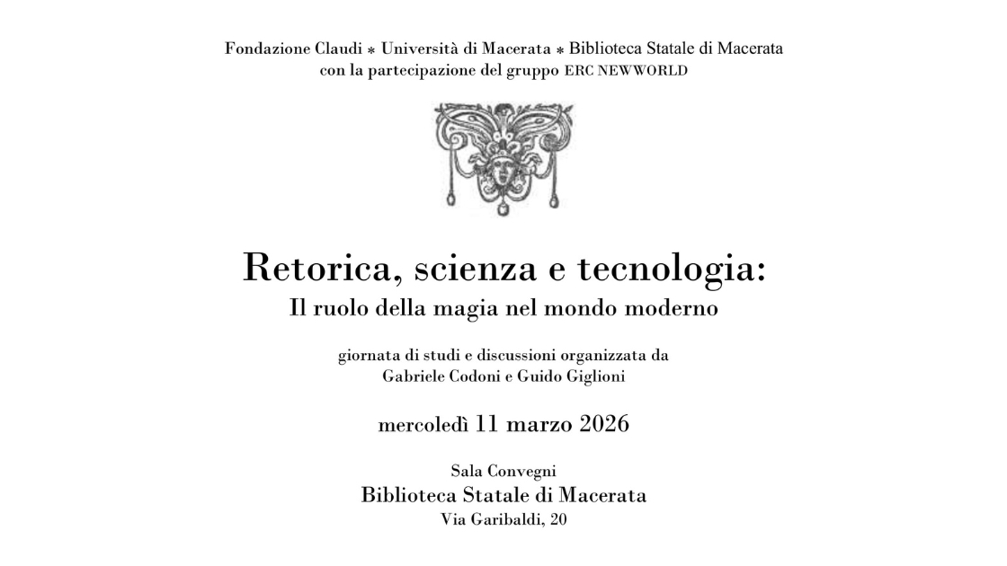 Giornata di studi: Retorica, scienza e tecnologia: il ruolo della magia nel mondo moderno