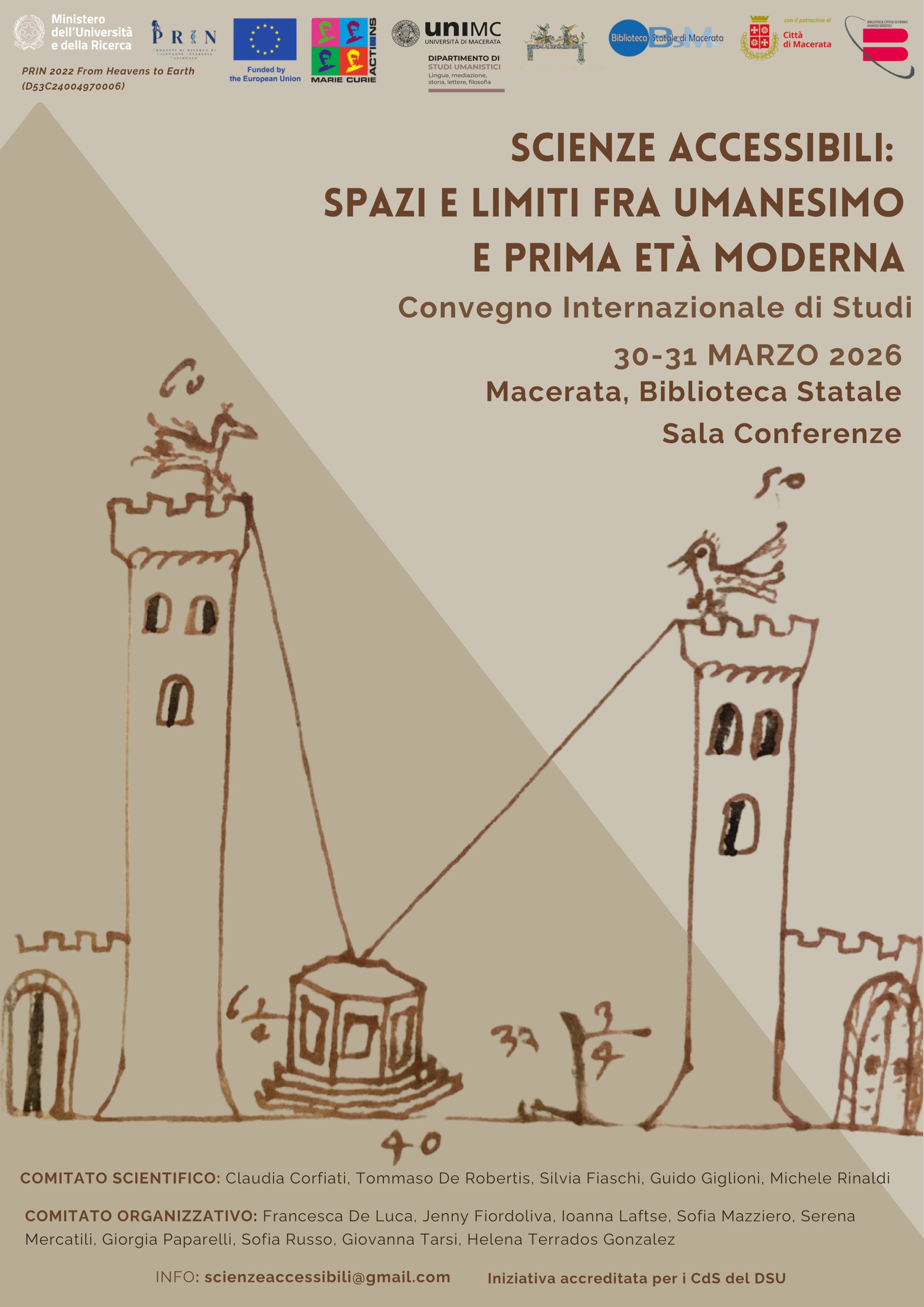 Convegno internazionale di Studi: Scienze accessibili: spazi e limiti fra umanesimo e prima età moderna