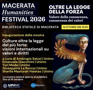 Macerata Humanities Festival 2026 – Culture oltre la legge del più forte: visioni internazionali su valori e diritti Cultures Beyond the Law of the Strongest