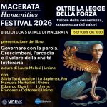 Macerata Humanities Festival 2026 - Governare con la parola. Crescimbeni, l’arcadia e il valore della civiltà letteraria