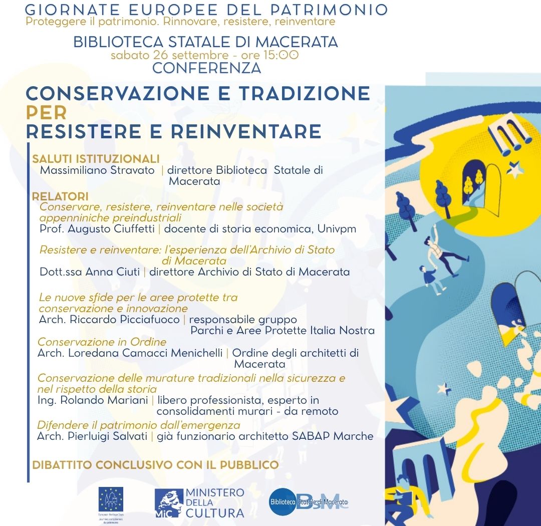Giornate Europee del Patrimonio 2026 - Conferenza: “Conservazione e tradizione per resistere e reinventare”